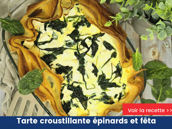 Tarte croustillante épinards et fêta
